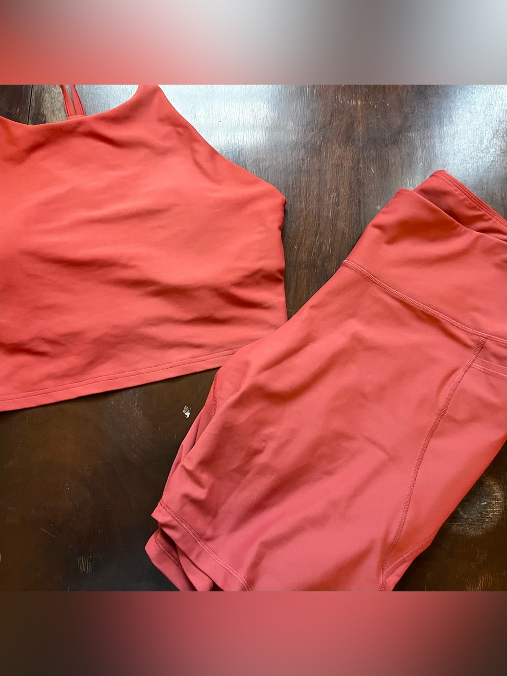 Women's High-Rise Athletic Set in Clay Red